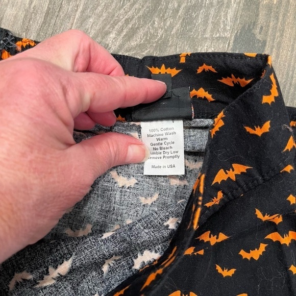 Retrolicious Swing Skater Retro ModCloth Black Bat Print Knee Length Small - Picture 3 of 7